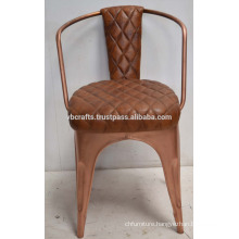 industrial leather chair copper plated finish